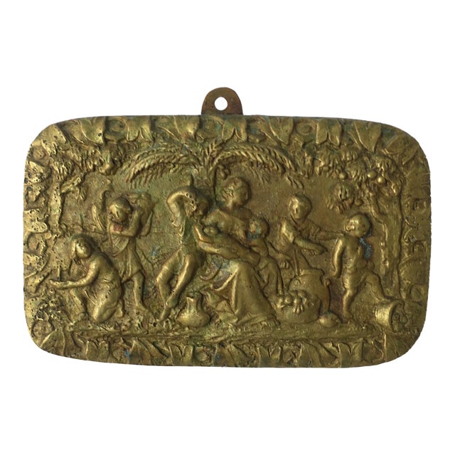 French Neoclassical Style Gold Gilt Bronze Wall Art, Circa Late 19th Century For Sale