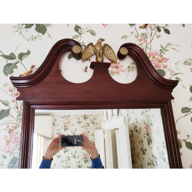 Early 20th Century Early 20th C. American Federal Revival Mahogany Eagle Mirror For Sale - Image 5 of 7