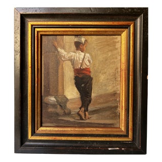 Neapolitan Artist, Genre Scene, 19th Century, Oil on Panel, Framed For Sale