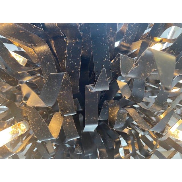 Metal Contemporary David Iatesta Palmier Iron Chandelier For Sale - Image 7 of 7