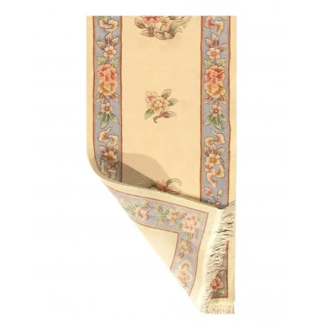 Pasargad Beige Hand Knotted Chinese Peking Runner- 2′7″ × 11′2″ For Sale - Image 4 of 9