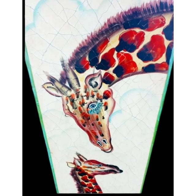Palm Beach Regency Style 4 Sided Hand Painted Giraffe, Elephant, Tiger Whimsical Plant Stand Pedestal For Sale - Image 10 of 11