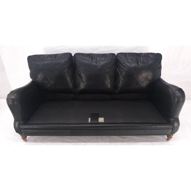 Madrid Hartwell Black Leather Sofa by Wesley Hall MINT! For Sale - Image 12 of 14
