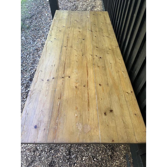1950s Large Farmhouse Dining Table in Pine, 1955 For Sale - Image 5 of 11