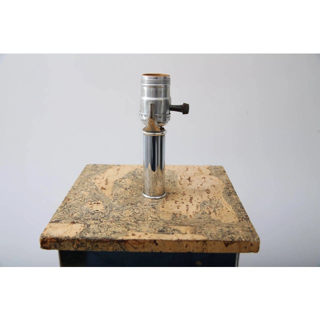 Chrome Cork & Chrome Table Lamp Paul Evans Style For Sale - Image 8 of 11