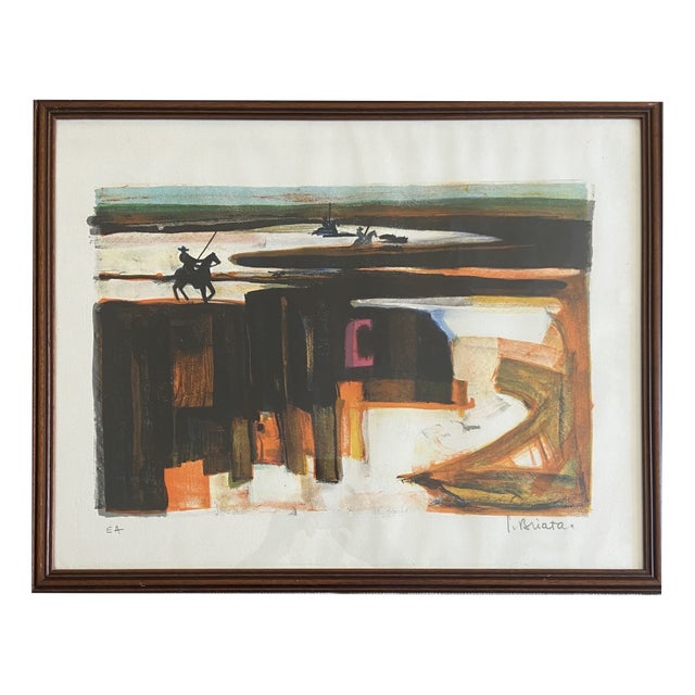 Georges Briata, Camargue Guardians, 1970s, Lithograph For Sale