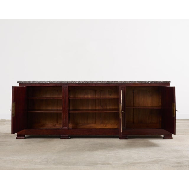 Chestnut Neoclassical Louis Philippe Marble Top Mahogany Sideboard Buffet For Sale - Image 8 of 12