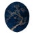 1920s Navy Blue Birds Flowers Art Deco Antique Oval Chinese Peking Wool Rug For Sale