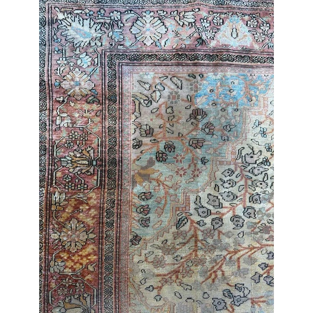 A 19th Century Rare Genuine Silk Ferahan Sarouk Rug Circa 1870 For Sale In Los Angeles - Image 6 of 15