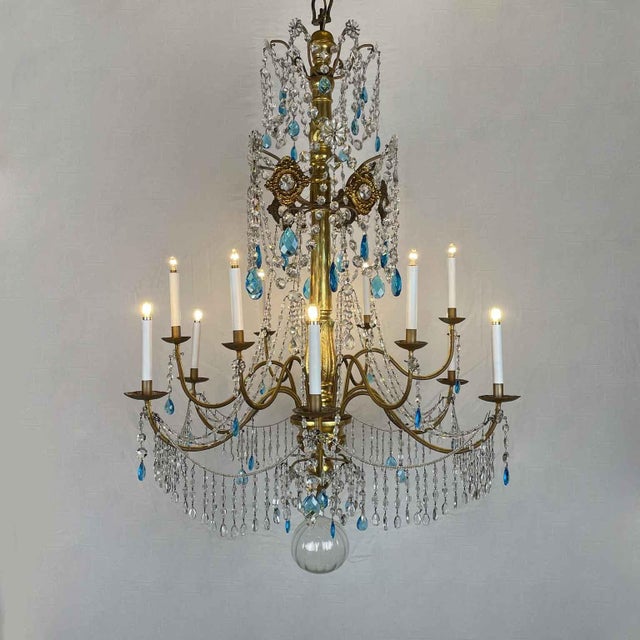 Empire Genoese Golden Twelve-Light Chandelier For Sale - Image 16 of 16