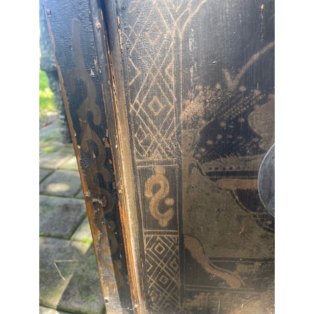 Wood Antique Chinese Lacquered Cabinets – Possibly 18th/19th Century For Sale - Image 7 of 14