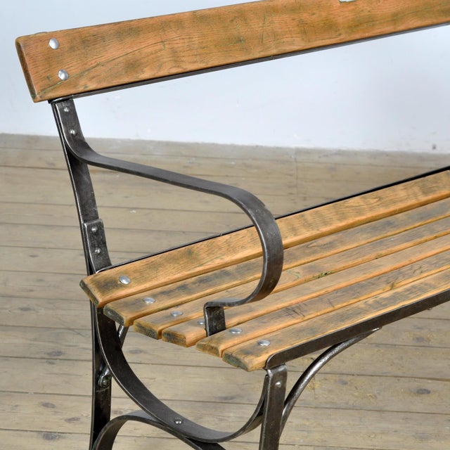 1920s Riveted Iron Park Bench, 1920s For Sale - Image 5 of 13