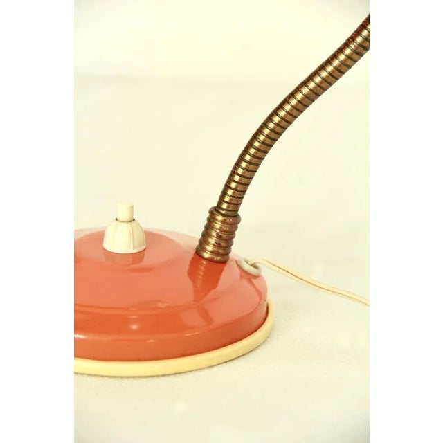 Industrial Mid-Century Industrial Orange Table Lamp, Italy, 1950s For Sale - Image 3 of 11