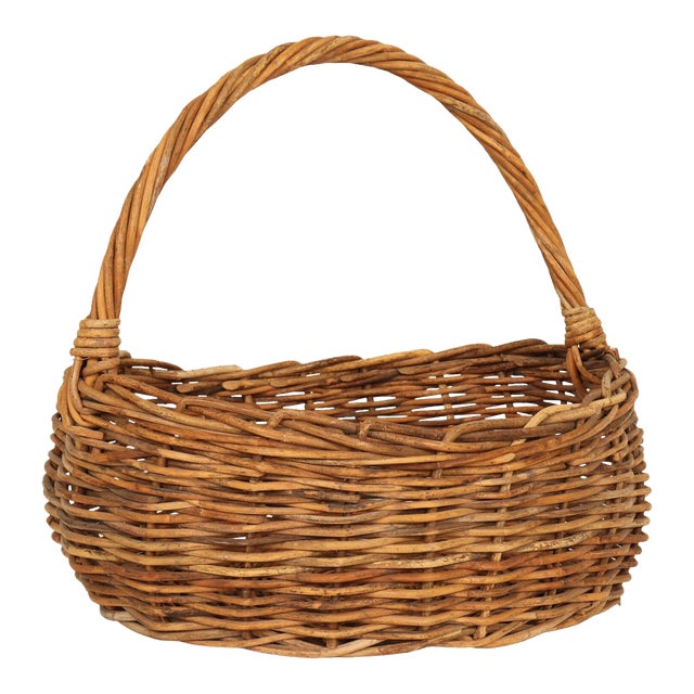 Woven Wicker Shopping Basket Chairish