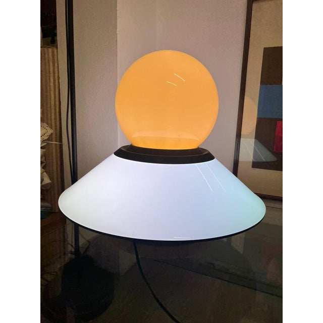 Space Age Double Light Lamp in Glass and Steel, 1970s For Sale - Image 12 of 18