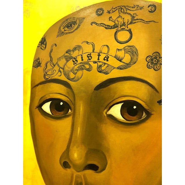 Anne Siems, Figurative Portrait with Symbolic Tattoos, 2020, Acrylic on Panel For Sale - Image 6 of 11