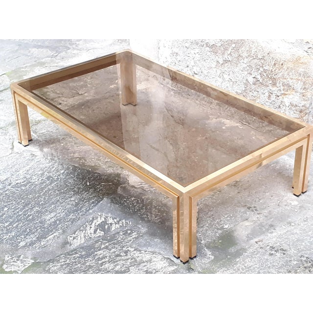 Gold Brass Coffee Table, 1970s For Sale - Image 8 of 8