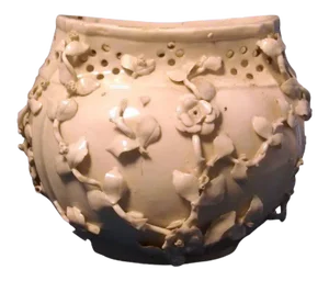 1750 French Saint Cloud Blanc de Chine Porcelain Pot Pourri Vase
