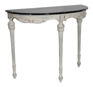 1990s Italian Hand Carved Demilune Console