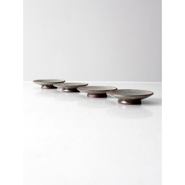 Vintage Small Studio Pottery Plates Set of 4 For Sale - Image 16 of 17