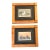 1980’s 2 Vintage Rooster & Hen Prints Finished Corner Maple Frames-a Pair For Sale