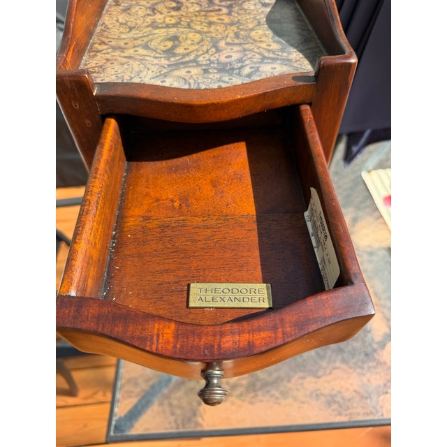 Theodore Alexander Dark Walnut 3-Drawer Side Table For Sale In South Bend - Image 6 of 11