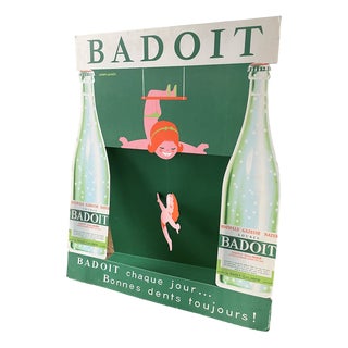 Badoit Advertisement on Cardboard, 1950s For Sale