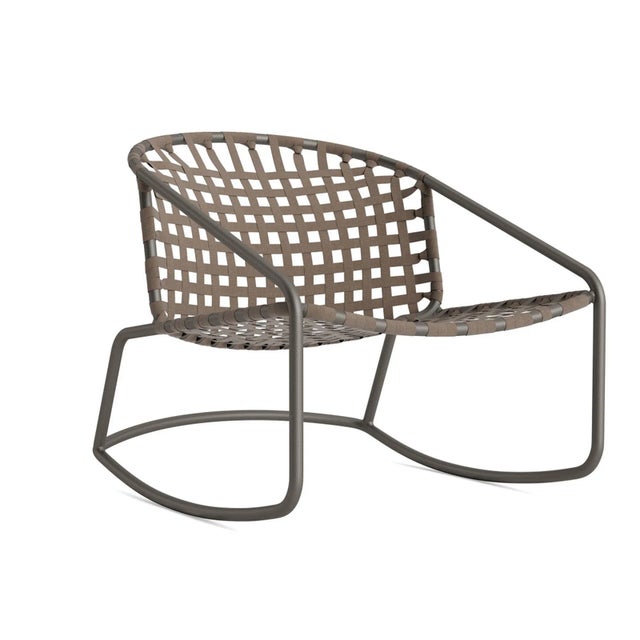 Brown Jordan Kantan Aluminum Suncloth Motion Lounge Chair, Mica frame with Mica fabric For Sale - Image 12 of 12
