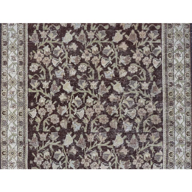 Antique Sultanabad Mahal Rug With Rich Brown and Geometric Patterns 4'2 X 5'7 For Sale In Atlanta - Image 6 of 10