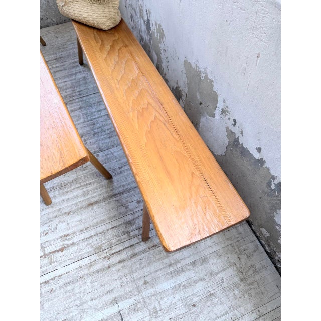 Mountain Furniture Benches in Pine and Oak in the style of Malmvall, 1950s, Set of 2 For Sale - Image 13 of 18