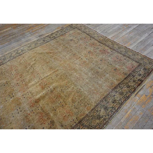 1920s Delicate Ivory Background & Gray Color With Allover-Geometric Design Antique Persian Tabriz Rug For Sale - Image 5 of 12