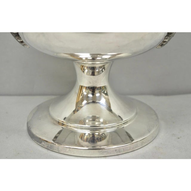Poole Silver Co. Vintage Poole Regency Silver Plated Trophy Cup Urn Champagne Chiller Ice Bucket For Sale - Image 4 of 14
