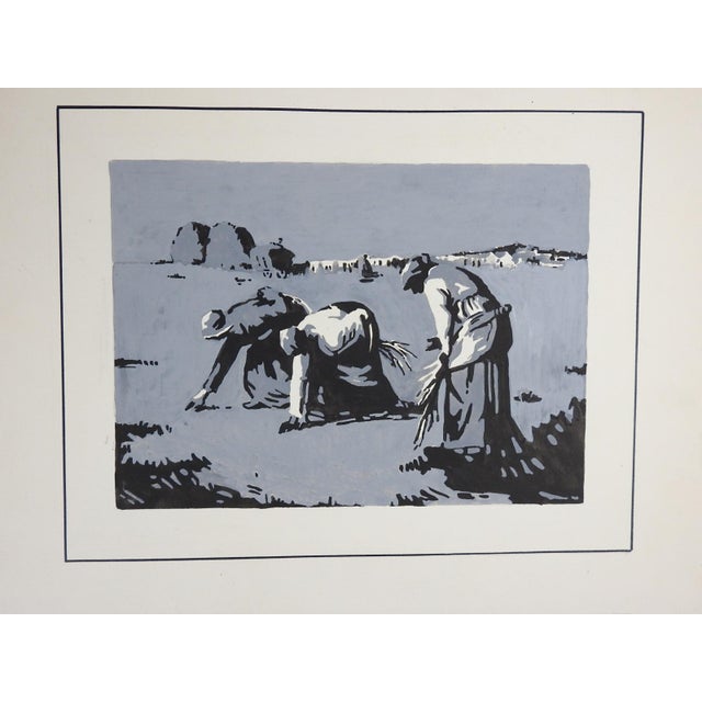 Late 19th century monotone painting on paper by Horace Boylston Dummer (1878 - 1945) Massachusetts. Fisherman in boat on...