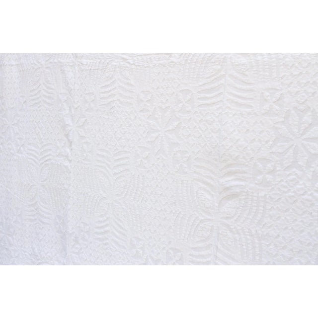 Lily of the Valley Floral Applique Bedcover For Sale - Image 4 of 7