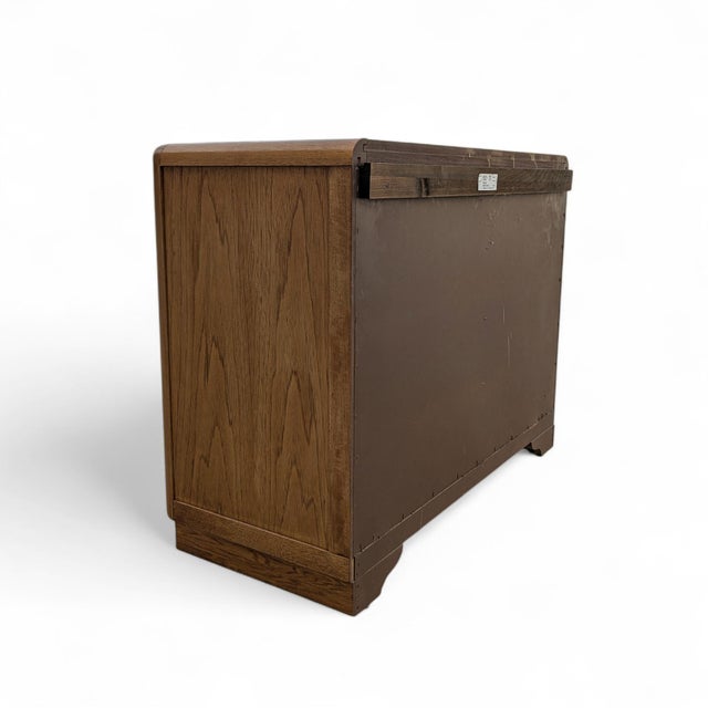 1980s Thomasville Prestige Oak Drawer Console Sideboard For Sale - Image 10 of 18