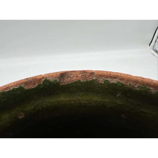 A Fine Antique 19th Century French Terra Cotta Green Glazed Olive Jar For Sale - Image 11 of 15