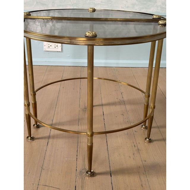 Maison Bagues Tripartite Brass Coffee Table For Sale - Image 10 of 11