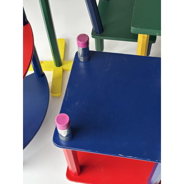 Children's Pencil Furniture Set by Pierre Sala, 1980, Set of 6 For Sale - Image 13 of 15