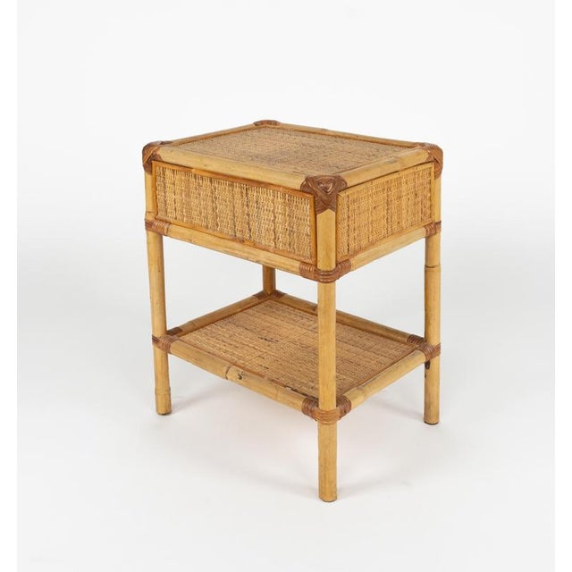 Mid-Century Modern Nightstands in Bamboo and Rattan, 1970s, Set of 2 For Sale - Image 16 of 18