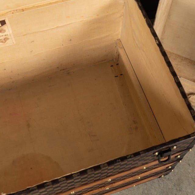 Antique French Trunk in Damier Canvas from Louis Vuitton, 1900 For Sale - Image 13 of 18