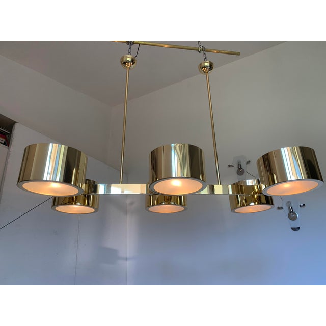 Italian Italian Sputnik Chandelier Metal Gold Stilnovo Lelli Style For Sale - Image 3 of 12
