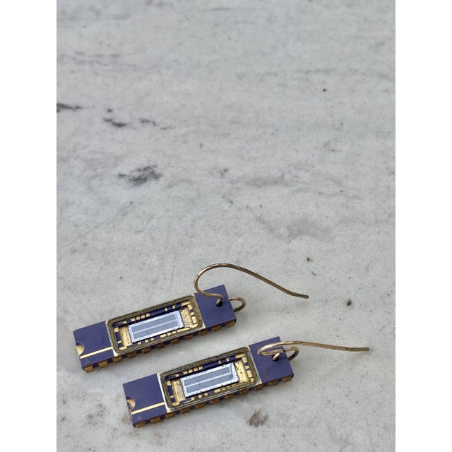 Artist-Made Computer Chip Earrings For Sale - Image 6 of 12