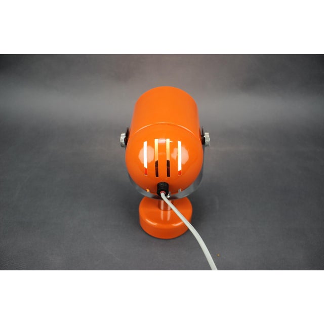 Gold Orange Metal and Chrome Lamp by Stanislav Indra, Former Czechoslovakia, 1970s For Sale - Image 8 of 9