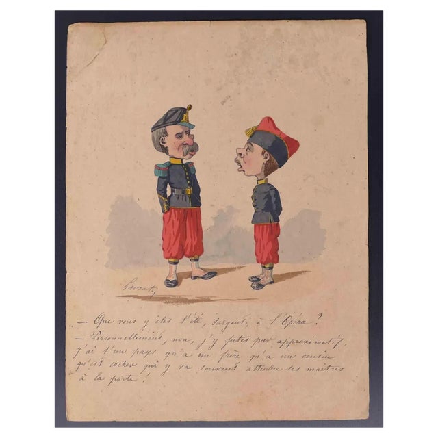 Edmond Lavrate, Sergeant, Drawing, 19th Century For Sale