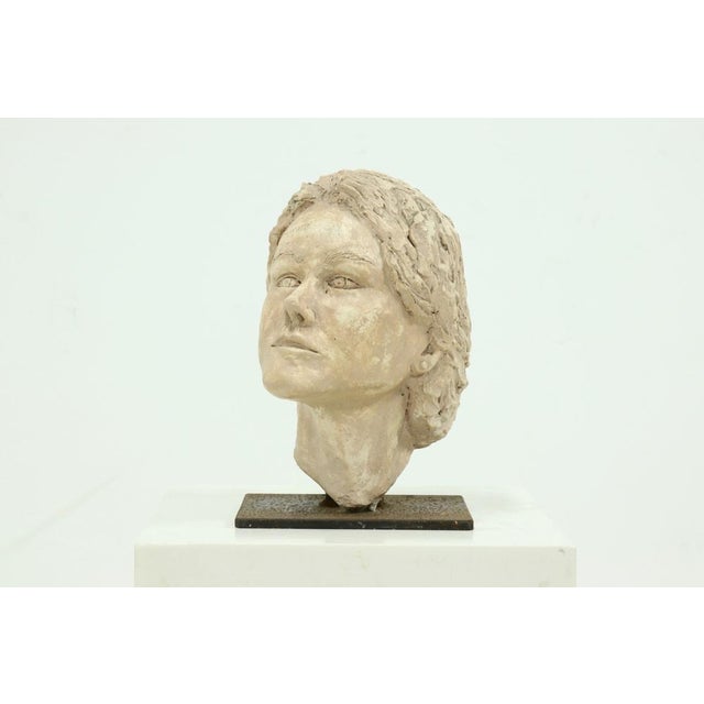Beige Sculpted Clay Female Bust, 1970s For Sale - Image 8 of 8