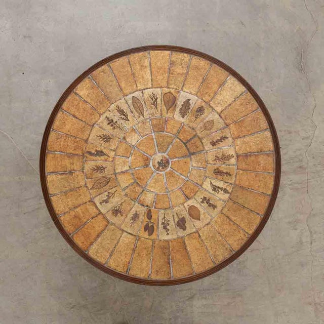 Wood 1960s Leaf Tiled Coffee Table by Roger Capron, Signed For Sale - Image 7 of 13