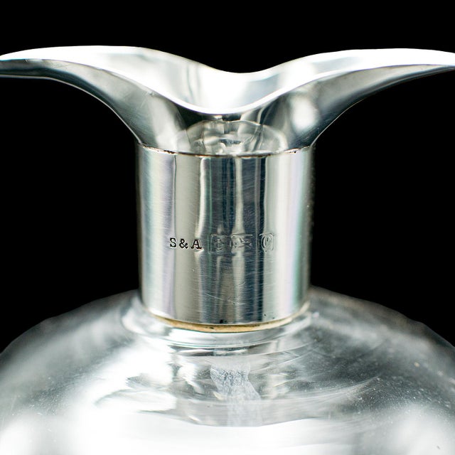 Antique Spirit Decanter, English, Glass, Silver, Port, Brandy Bottle, Edwardian For Sale - Image 10 of 12