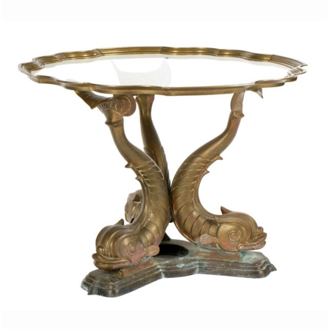 Elevate your interior or grand entryway with this magnificent Bronze Serpent (Dolphin) Center Table. A masterful example...