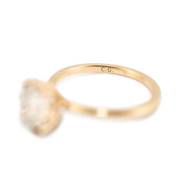 14k Yellow Gold 1.58ctw Lab Grown Round Diamond Hidden Halo Engagement Ring, Size 5.5 For Sale - Image 9 of 10