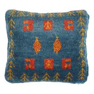 Fine Hand Knotted Persian Gabbeh Pillow For Sale